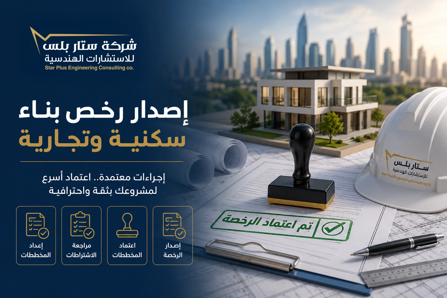 إصدار رخص بناء سكنية وتجارية